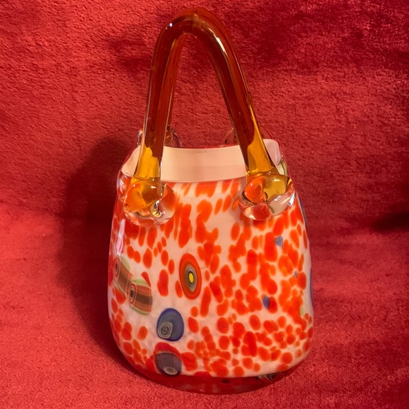 Murano Art Vintage Murano Millefiori Art Glass Purse Or Vase Poshmark